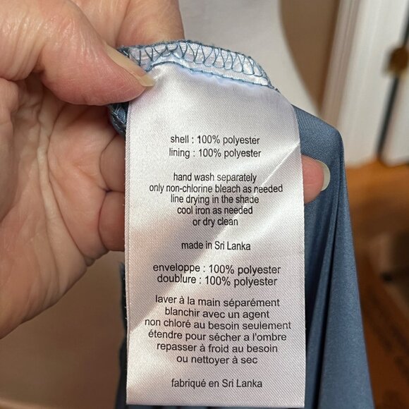 DB Studio Celebrate Formal Dress Sz 12 F20227 Grecian Steel Blue Maxi Shirred - Picture 9 of 10